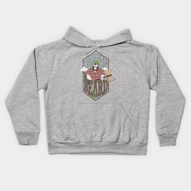 Paul Bunyan's Beard Oil Kids Hoodie by DoodleDoc